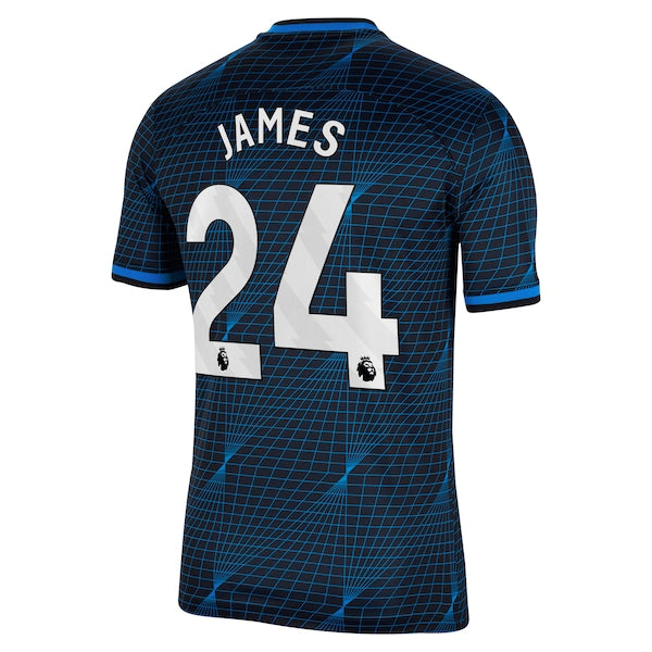 Reece James Chelsea Nike 2023/24 Away Stadium Replica Player Jersey - Navy/Blue/Mint - Image 4