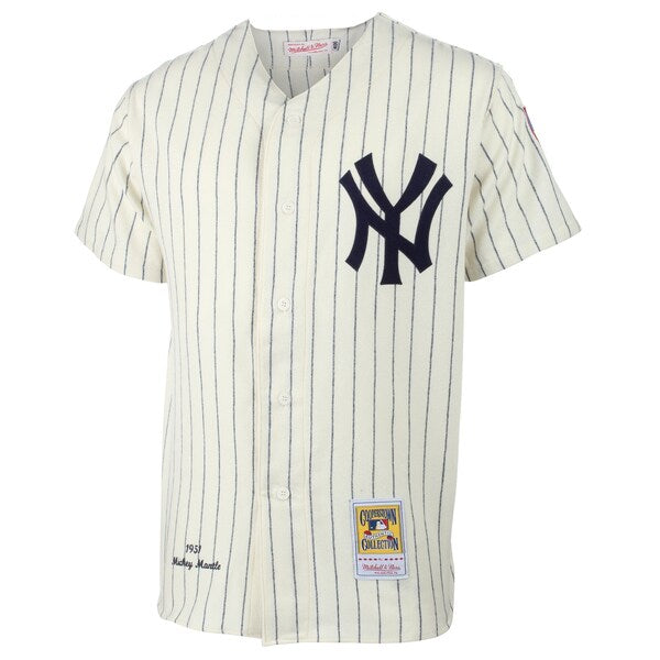 Mickey Mantle New York Yankees 1951 Cooperstown Collection Authentic Jersey - Cream - Image 3