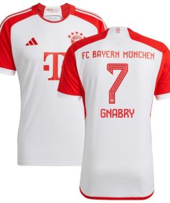Serge Gnabry Bayern Munich adidas 2023/24 Home Replica Jersey - White
