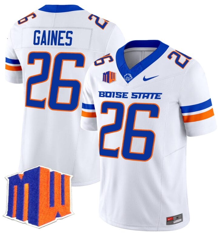 Sire Gaines #26 Boise State Broncos Vapor Limited College Alternate Jersey - Royal/White - Image 3