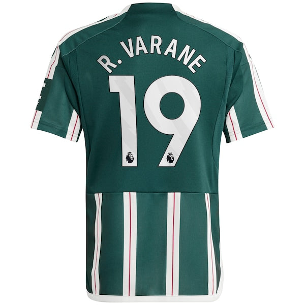 Raphael Varane Manchester United adidas Youth 2023/24 Away Replica Player Jersey - Green/White - Image 4