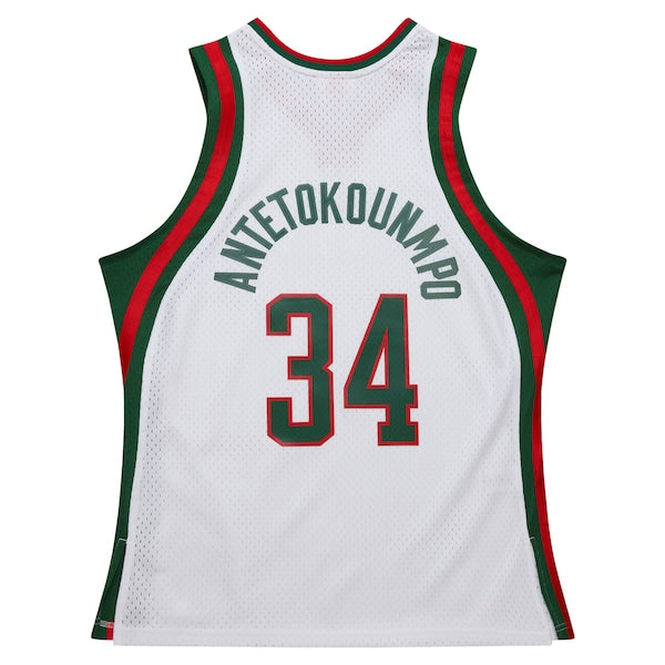 Giannis Antetokounmpo Milwaukee Bucks 2013/14 Hardwood Classics Swingman Jersey - White - Image 4
