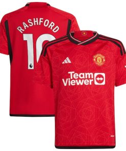 Marcus Rashford Manchester United adidas Youth 2023/24 Home Replica Player Jersey - Red