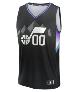 Alternative view of Utah Jazz  Fast Break Custom Jersey - Statement Edition - Black
