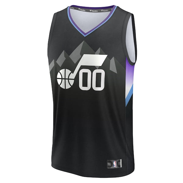 Utah Jazz Fast Break Custom Jersey - Statement Edition - Black - Image 2