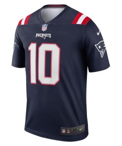 Alternative view of Drake Maye New England Patriots Nike Team Legend Player Performance Top - Navy
