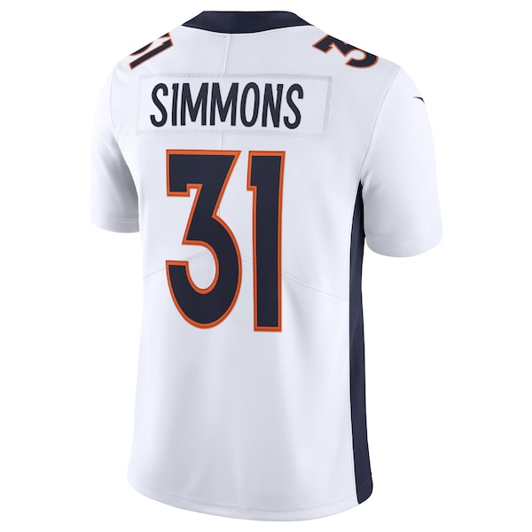 Justin Simmons Denver Broncos Nike Vapor Limited Jersey - White - Image 3