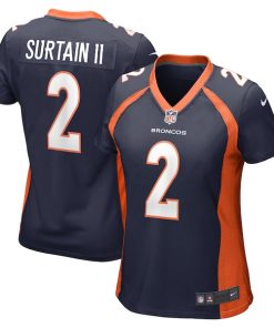 Alternative view of Patrick Surtain II Denver Broncos Nike Women's Home Game Player Jersey - Navy/Orange