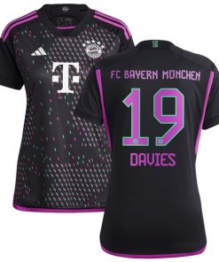 Alphonso Davies Bayern Munich adidas Women's 2023/24 Away Replica Player Jersey - Black/White