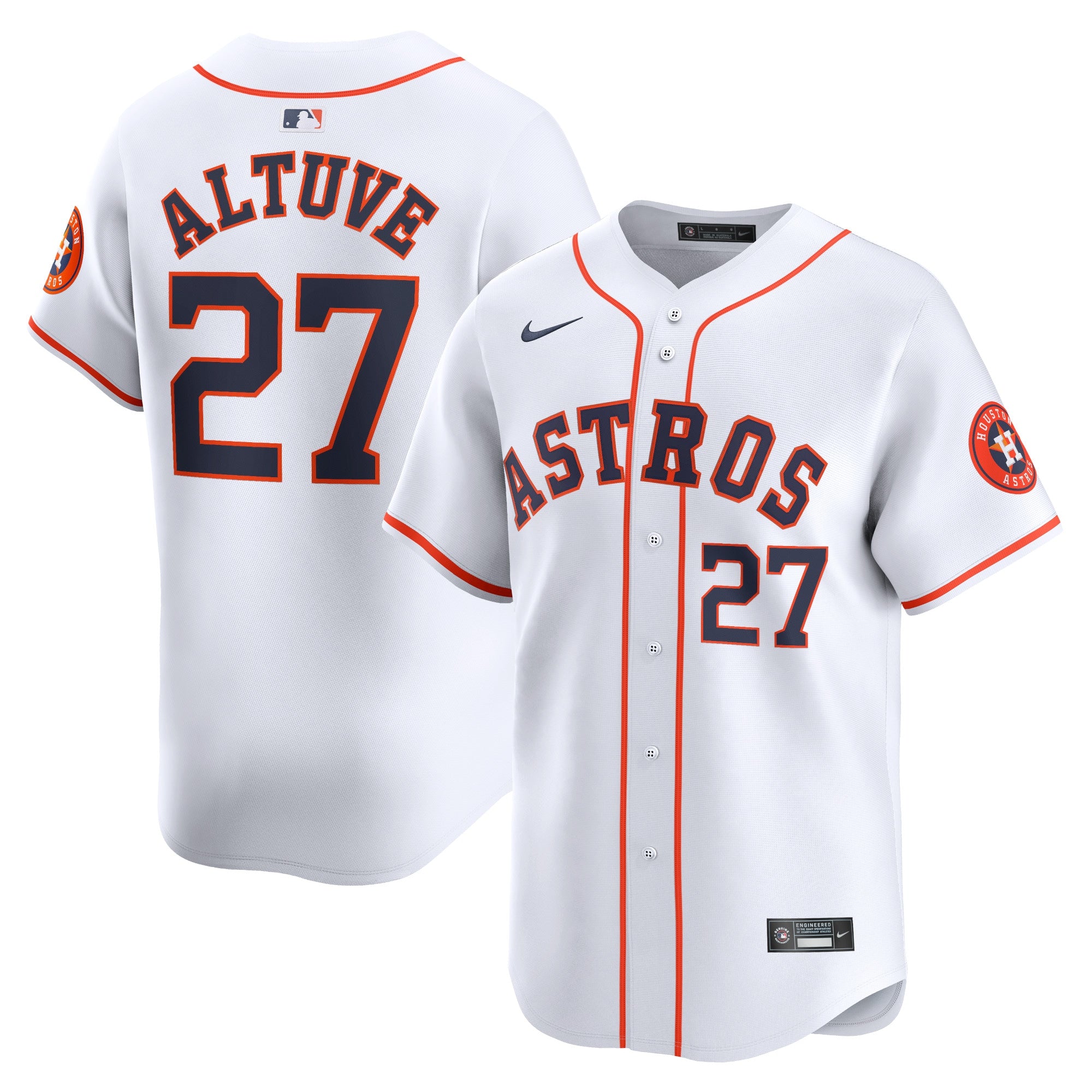 Jose Altuve Houston Astros Nike Away Limited Player Jersey - Gray/White - Image 6