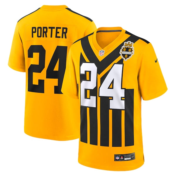 Joey Porter Jr. Pittsburgh Steelers Nike Alternate 1933 Throwback Game Jersey - Gold/Black - Image 2