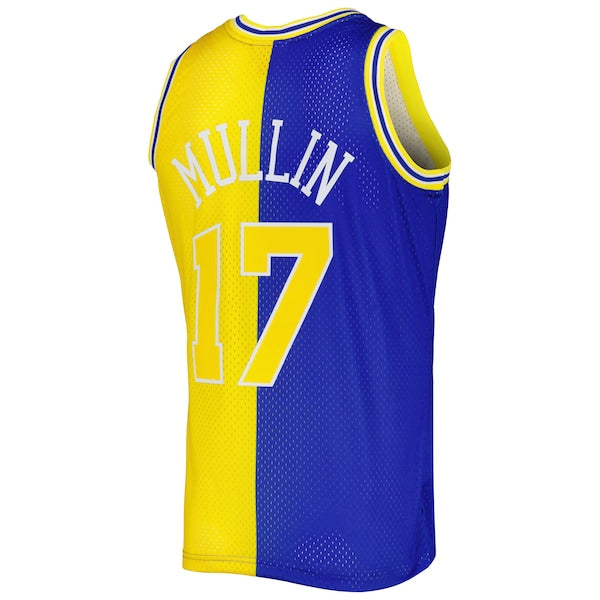 Chris Mullin Golden State Warriors Hardwood Classics 1993/94 Split Swingman Jersey - Royal/Gold - Image 3