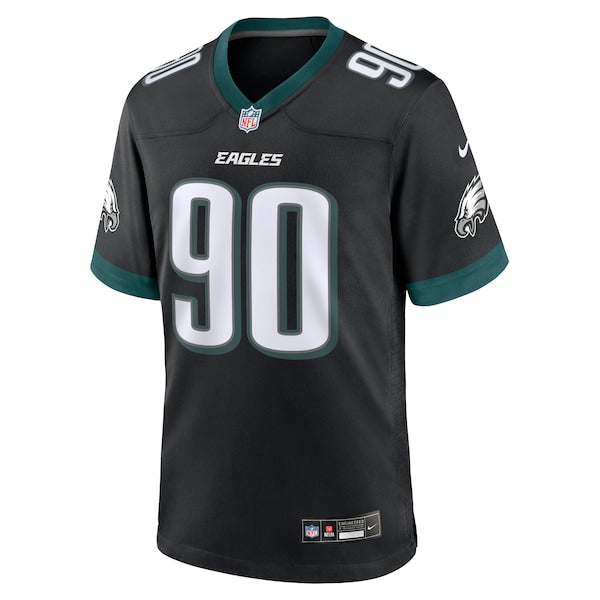 Jordan Davis Philadelphia Eagles Nike Alternate Game Jersey - Black/Green - Image 2