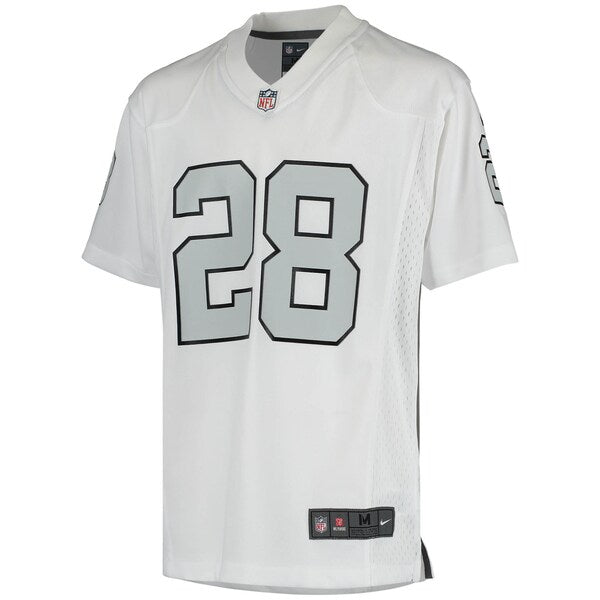 Josh Jacobs Las Vegas Raiders Nike Youth Color Rush Game Jersey - White/Black - Image 3