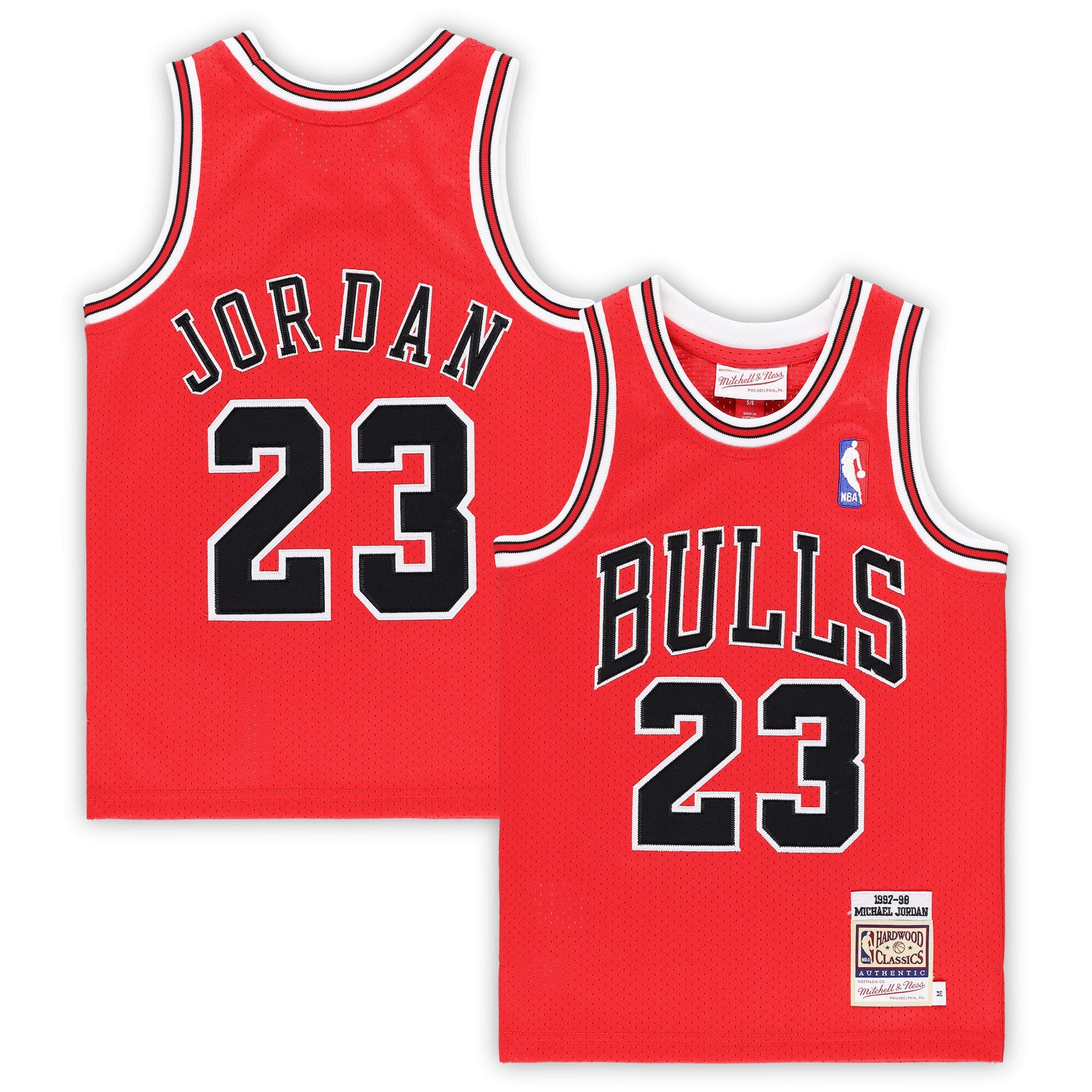 Michael Jordan Chicago Bulls Preschool 1997/98 Hardwood Classics Authentic Jersey - White/Black/Red - Image 15