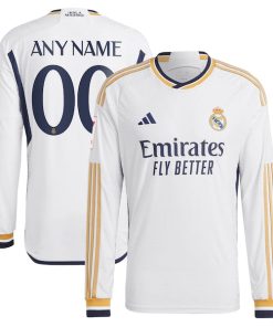 Los Merengues adidas Home 2023/24 Authentic Long Sleeve Custom Jersey - White
