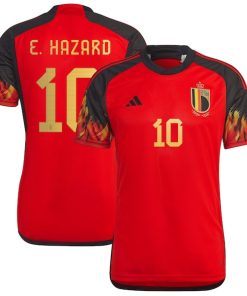 Eden Hazard Belgium National Team adidas 2022/23 Home Replica Jersey - Red