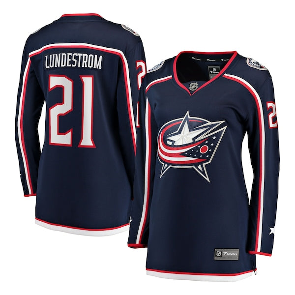 Isac Lundestrom Columbus Blue Jackets Women's Home Breakaway Jersey - Navy