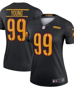 Alternative view of Chase Young Washington Commanders Nike Women's Alternate Legend Jersey - Black/Burgundy