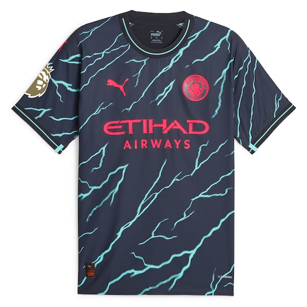Phil Foden Manchester City Puma 2023/24 Third Authentic Player Jersey - Navy - Image 2