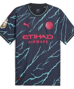 Alternative view of Manchester City Puma 2023/24 Third Authentic Jersey - Navy