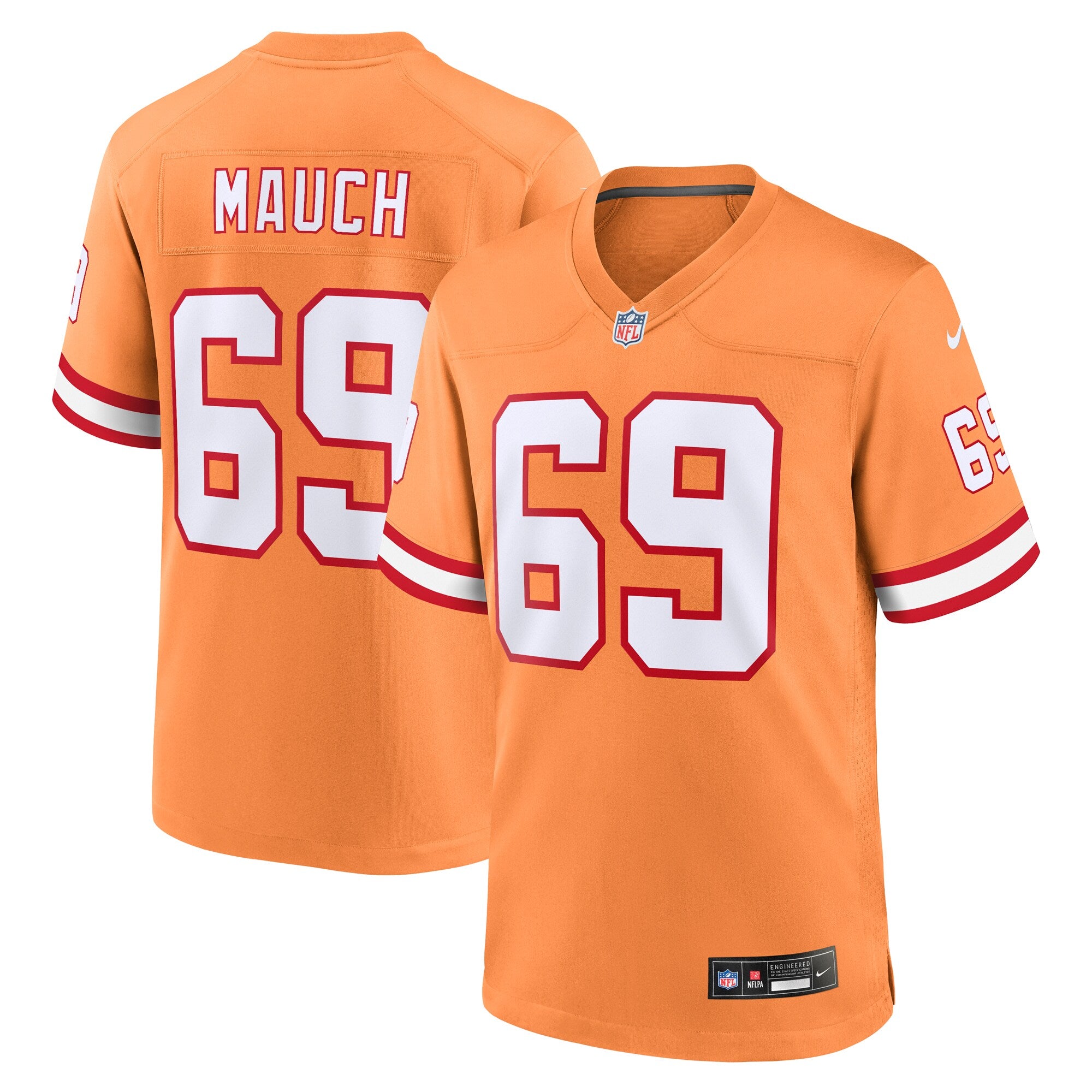 Cody Mauch Tampa Bay Buccaneers Nike Game Jersey - Red/Orange - Image 6