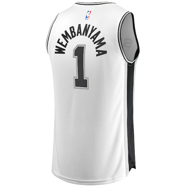 Victor Wembanyama San Antonio Spurs Youth Fast Break Replica Player Jersey - Association Edition - White/Black - Image 4