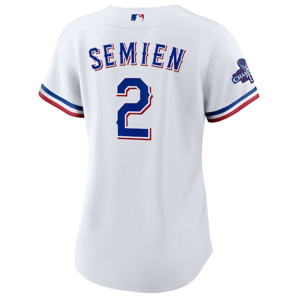 Marcus Semien Texas Rangers Nike Women's Home 2023 World Series Champions Replica Player Jersey - White - Image 3