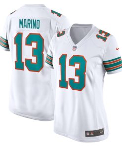 Alternative view of Dan Marino Miami Dolphins Nike Women's Retired Player Jersey - White/Aqua