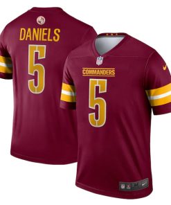 Alternative view of Jayden Daniels Washington Commanders Nike Team Legend Player Performance Top - Burgundy/Black