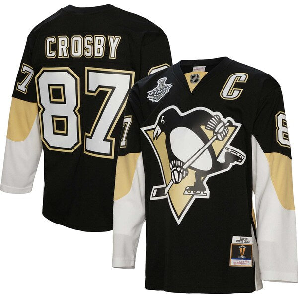 Sidney Crosby Pittsburgh Penguins Captain Patch 2008/09 Blue Line Player Jersey - Black - Image 2