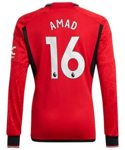 Alternative view of Amad Diallo Manchester United adidas Long Sleeve Replica Player Jersey?¨C Red