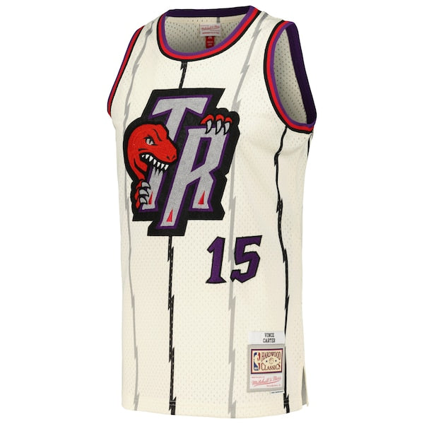 Vince Carter Toronto Raptors Chainstitch Swingman Jersey - Cream - Image 2