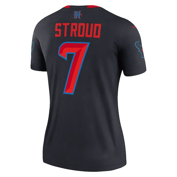 C.J. Stroud Houston Texans Nike Women's Alternate Legend Player Performance Top - Navy/Red - Image 4