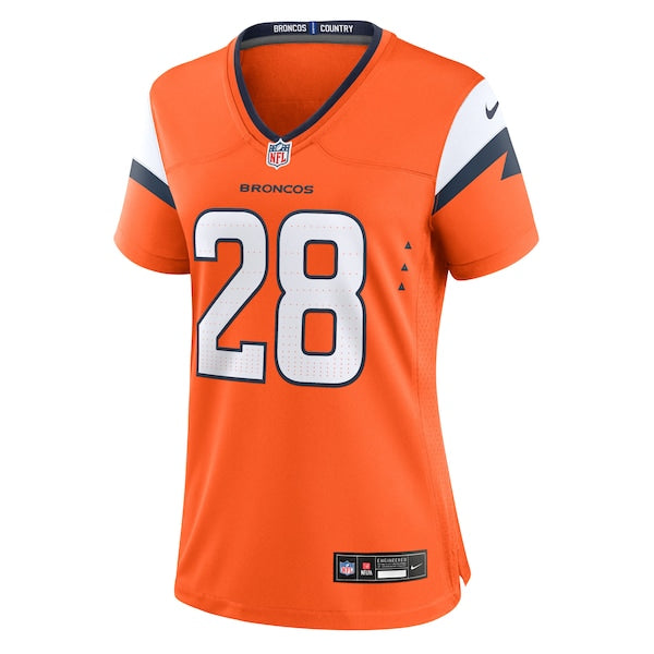 Tyler Badie Denver Broncos Nike Women's Team Game Jersey - Orange - Image 2