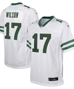 Alternative view of Garrett Wilson New York Jets Nike Youth Game Jersey - White/Green
