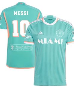 Lionel Messi Inter Miami CF adidas 2024 Archive Authentic Jersey - Aqua
