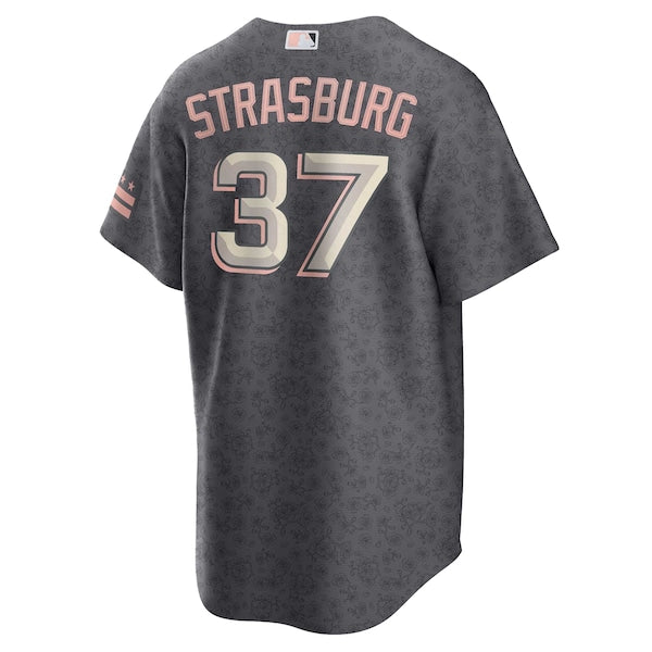 Stephen Strasburg Washington Nationals Nike City Connect Replica Player Jersey - Gray - Image 2