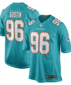 Porter Gustin Miami Dolphins Nike Game Player Jersey - Aqua