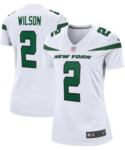 Alternative view of Zach Wilson New York Jets Nike Women's Player Jersey - White/Black/Green