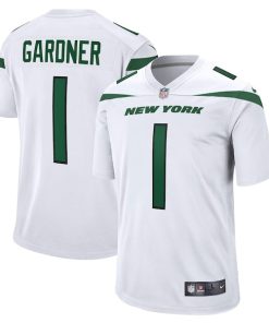 Alternative view of Ahmad Sauce Gardner New York Jets Nike Player Game Jersey - White/Green