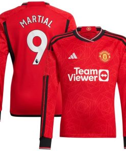 Anthony Martial Manchester United adidas 2023/24 Home Replica Long Sleeve Player Jersey - Red