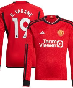 Raphael Varane Manchester United adidas 2023/24 Home Replica Long Sleeve Player Jersey - Red