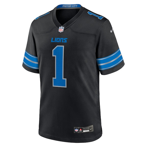 Jameson Williams Detroit Lions Nike 2nd Alternate Game Player Jersey - Black/Blue - Image 3