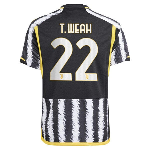 Timothy Weah Juventus adidas Youth 2023/24 Home Replica Player Jersey - Black - Image 3