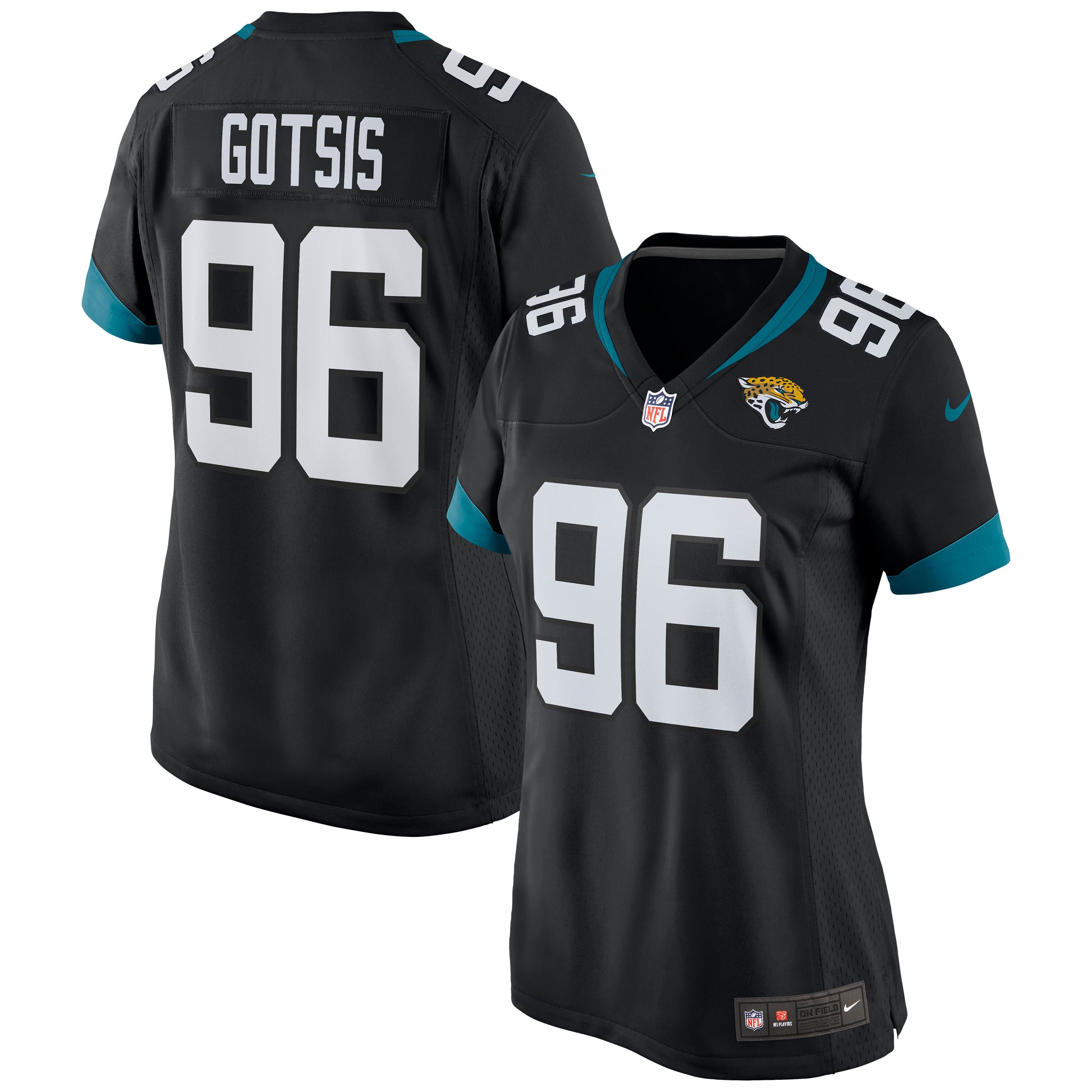 Adam Gotsis Jacksonville Jaguars Nike Women's Game Jersey - Teal/Black - Image 5