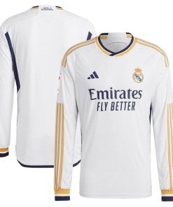 Los Merengues adidas Home 2023/24 Authentic Long Sleeve Jersey - White