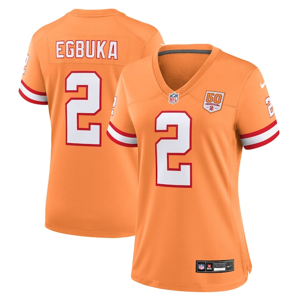 Emeka Egbuka Tampa Bay Buccaneers Nike Women's Alternate 2 50th Season Game Jersey - Creamsicle/White/Red - Image 2