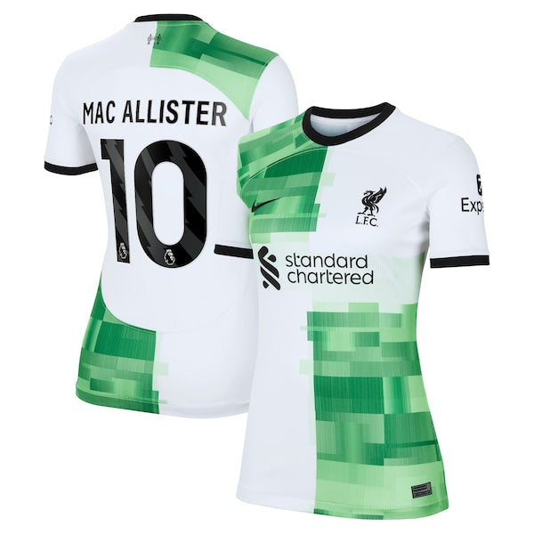 Alexis Mac Allister Liverpool Nike Women's 2023/24 Away Replica Player Jersey - White/Red - Image 2