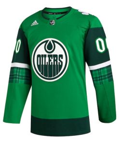 Alternative view of Edmonton Oilers adidas St. Patrick's Day Authentic Custom Jersey - Kelly Green